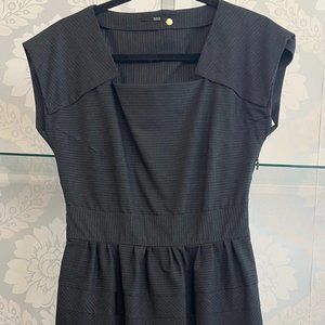 BOSS / HUGO BOSS Pinstriped Cap Sleeve Little Black Dress